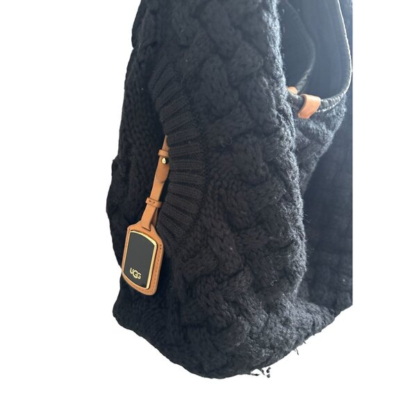 UGG AUSTRALIA Black Knit Sweater Shoulder Hobo Bag - Picture 4 of 12